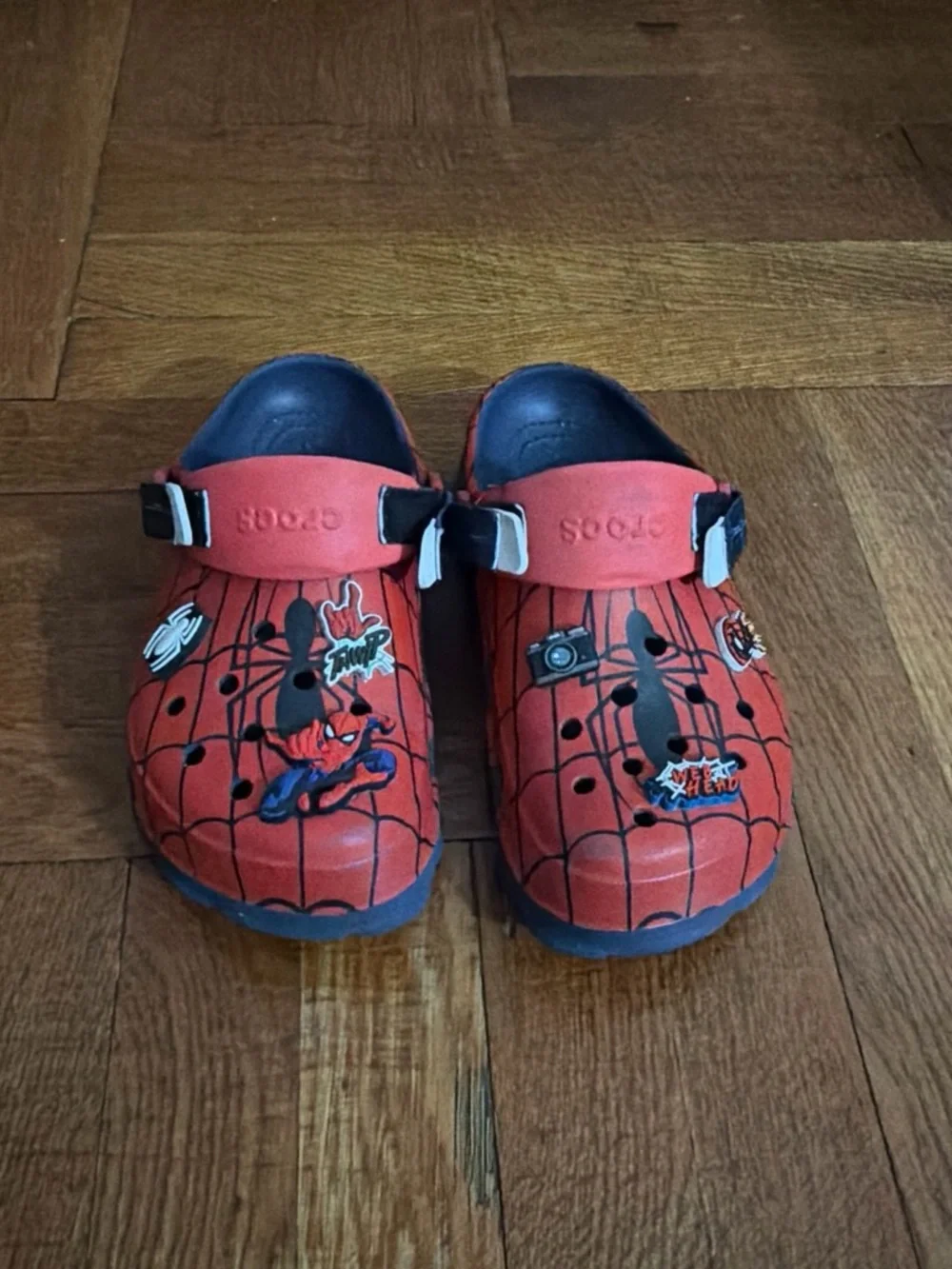 CROCS Kids Red Spider-Web Character Clogs